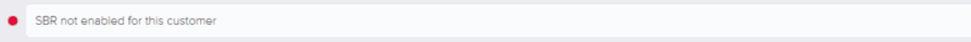 Rode foutmelding "SBR not enabled for this customer" in het overzicht van SBR-aangiften.