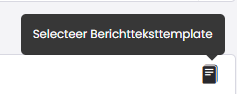 De knop Selecteer Berichtteksttemplate in de menubalk van een bericht, weergegeven als een boekicoon.