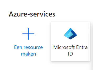Azure Portal met onder Azure-services de tegel Microsoft Entra ID.