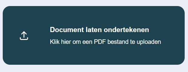 Legalsign-startscherm met de knop Document laten ondertekenen, waarmee je een PDF-bestand uploadt.